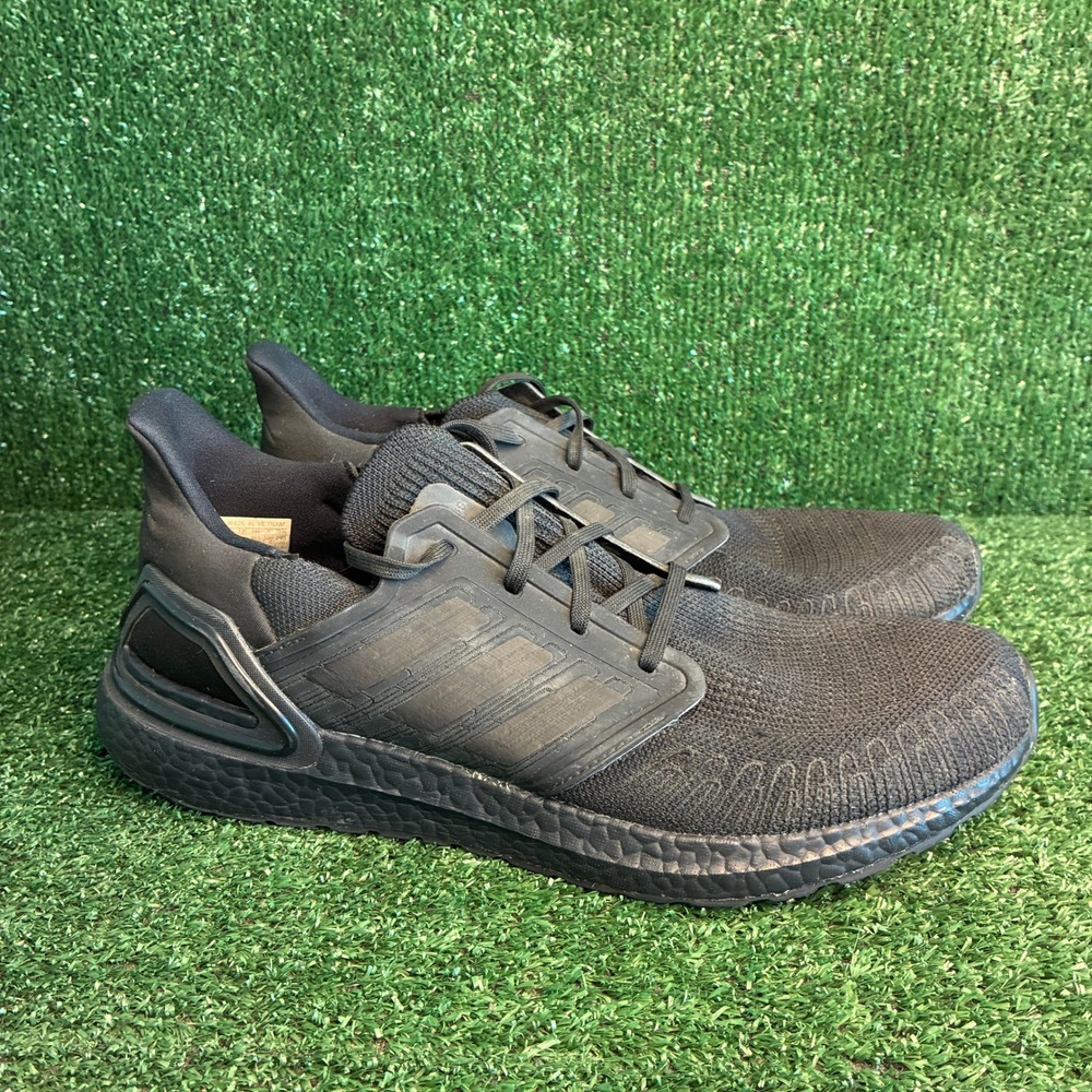 Adidas Ultraboost 20 EG0691 Primeknit Running Shoes Triple Black Mens Size 12